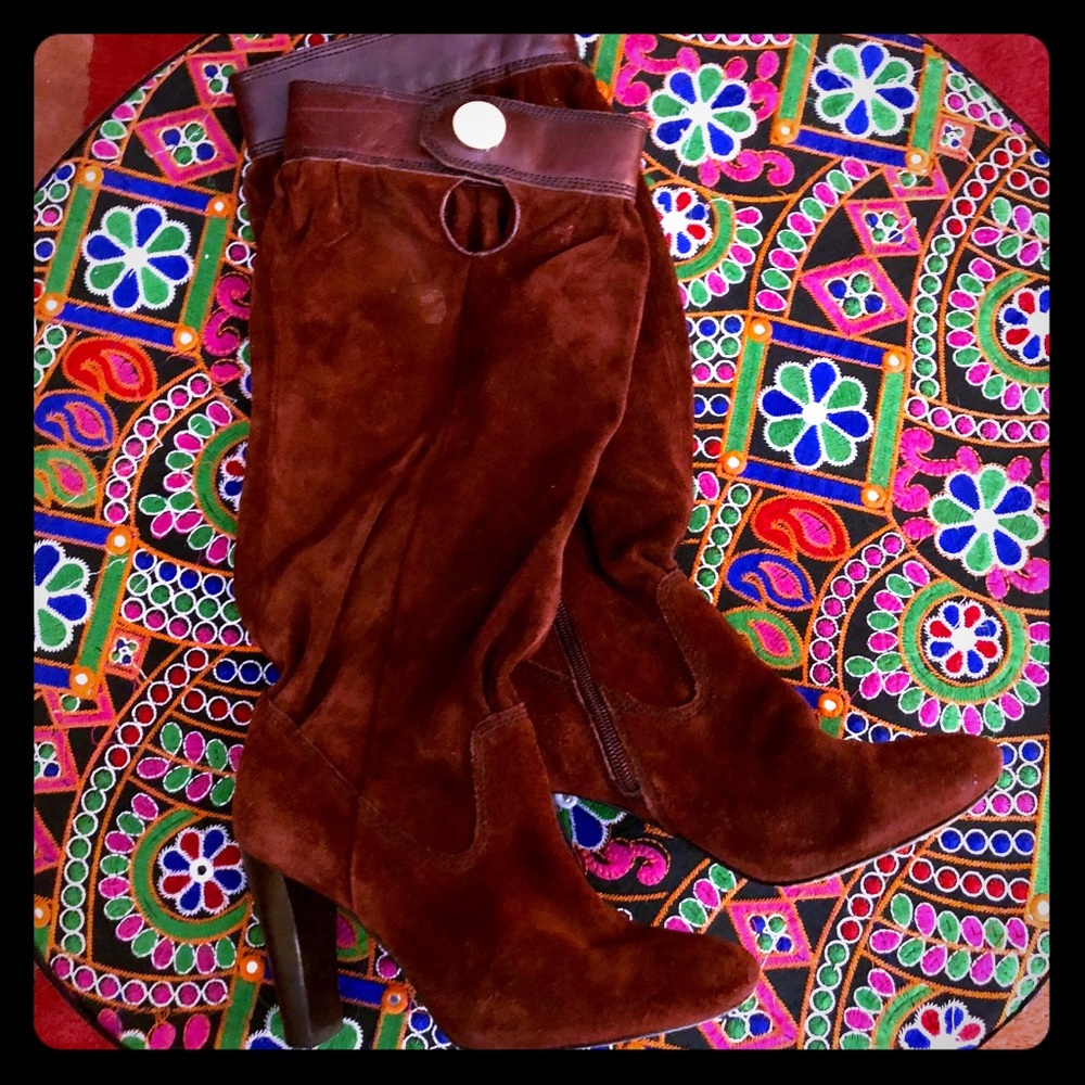 Michael Kors rust suede slouch boot sz 6